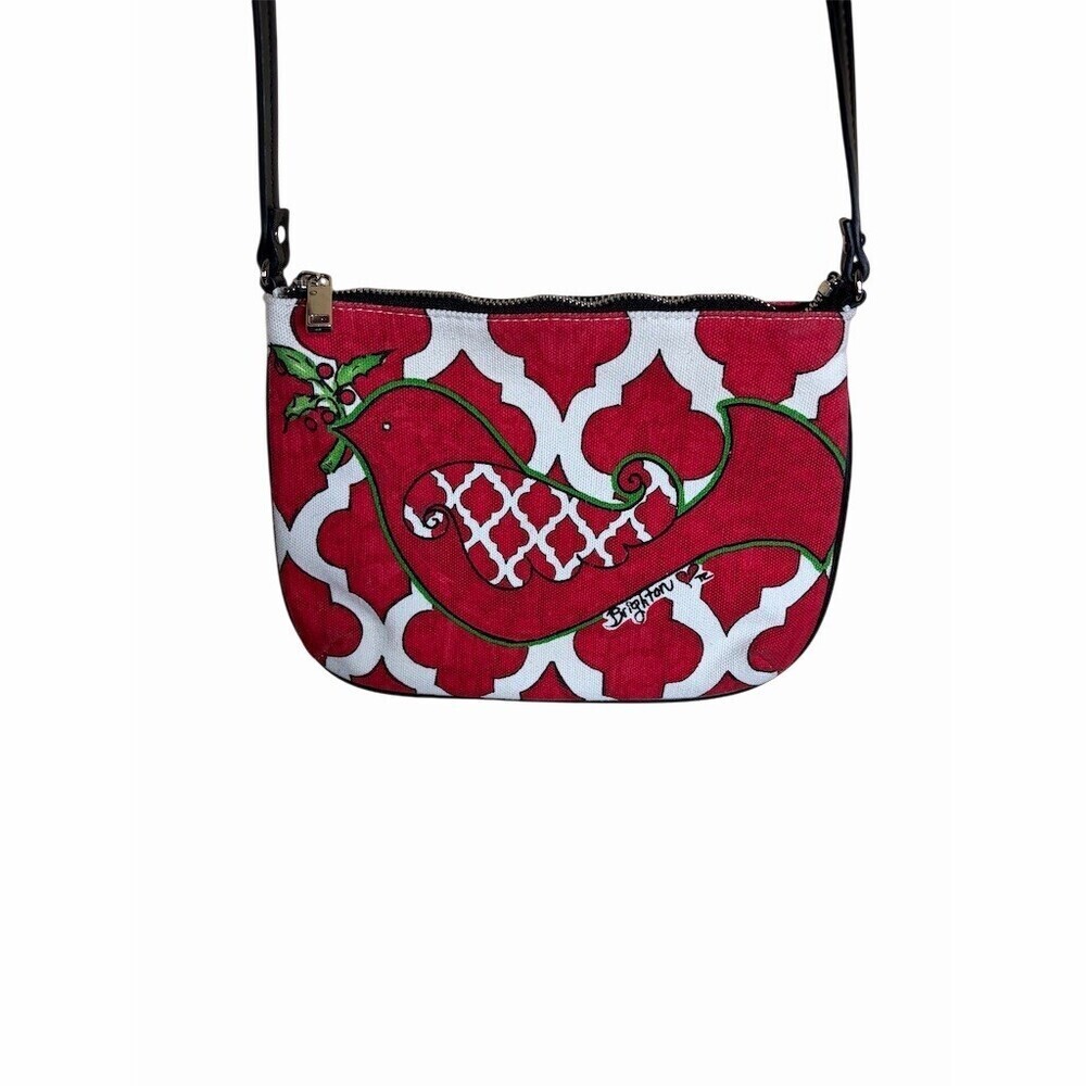 Brighton Love Dove Pouch Crossbody Bag Womens Small Red White Holiday Bird - Picture 4 of 6